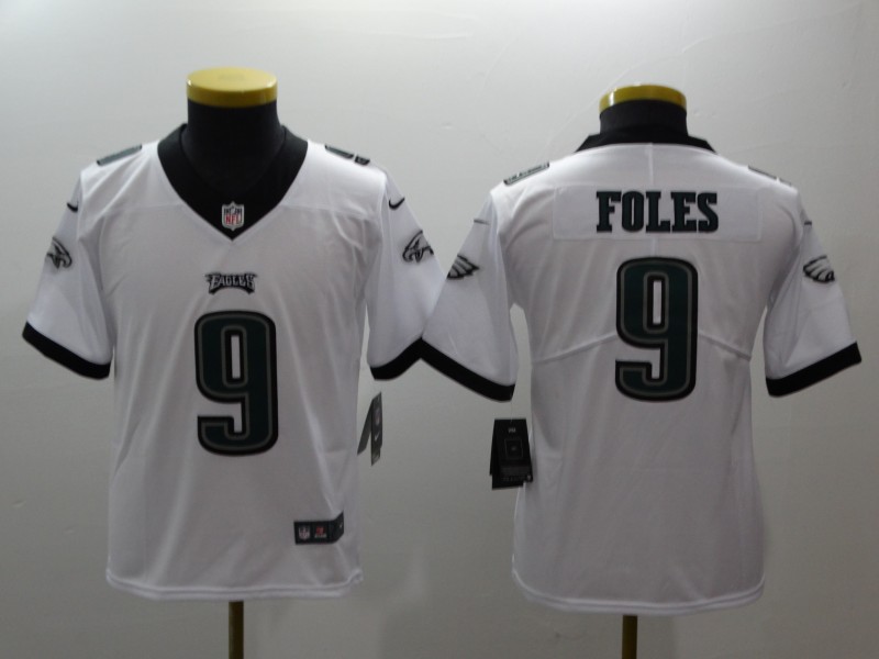 Youth Philadelphia Eagles #9 Foles white Nike NFL jerseys->->Youth Jersey